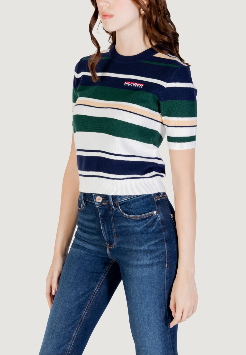 Maglia in filo manica corta Tommy Hilfiger SAILING TOP MULT Blu - Foto 2
