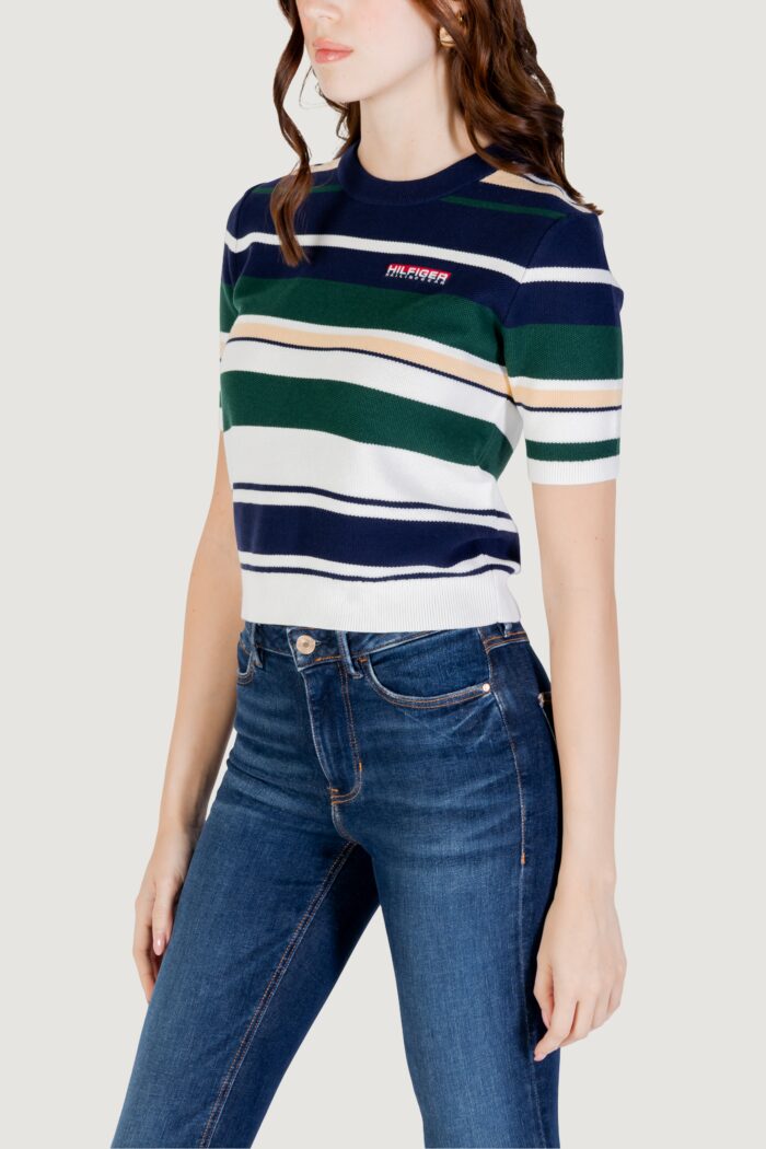 Maglia in filo manica corta Tommy Hilfiger SAILING TOP MULT Blu – WW0WW45596