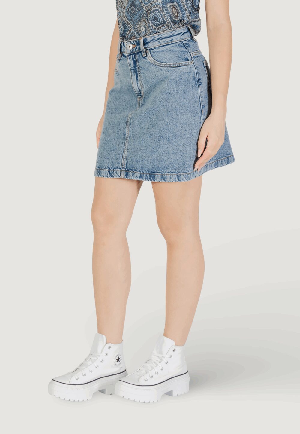 Minigonna ICHI IHAVENY SK Denim chiaro - Foto 2