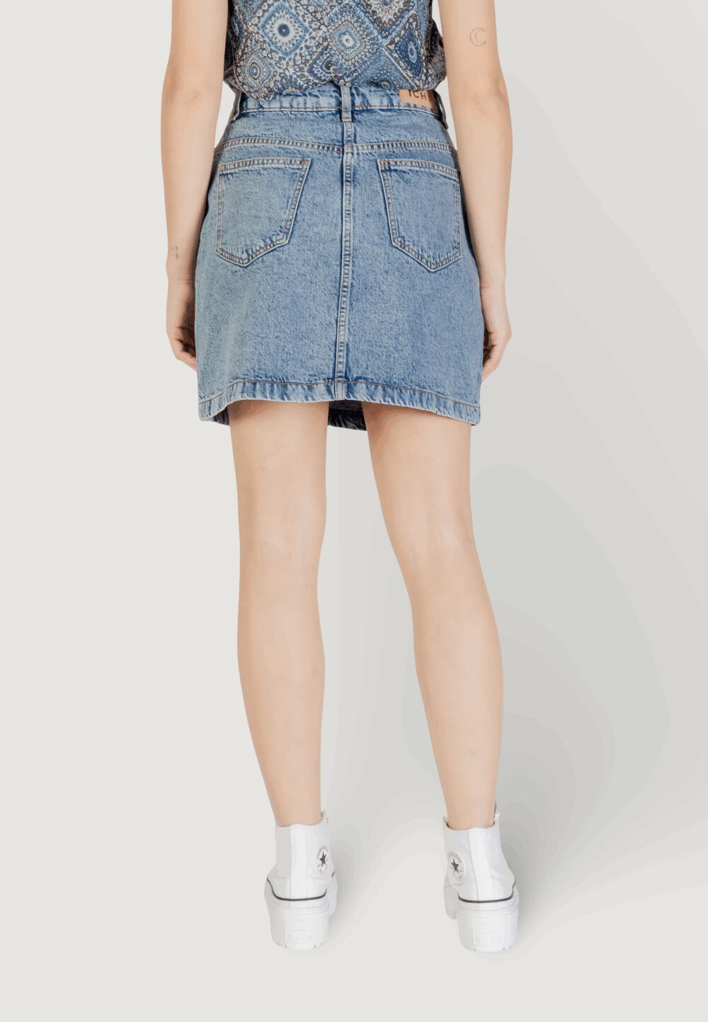 Minigonna ICHI IHAVENY SK Denim chiaro - Foto 4