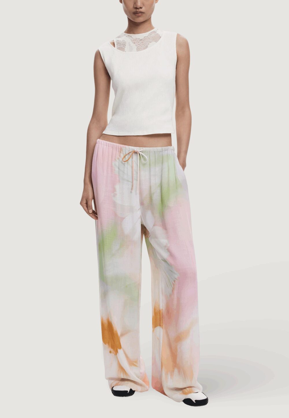 Pantaloni a palazzo Desigual PANT PETER Rosa - Foto 3