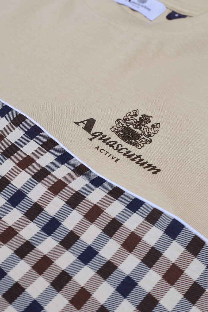 T-shirt Aquascutum ACTIVE CLUB CHECK LOGO T-SHIRT Beige