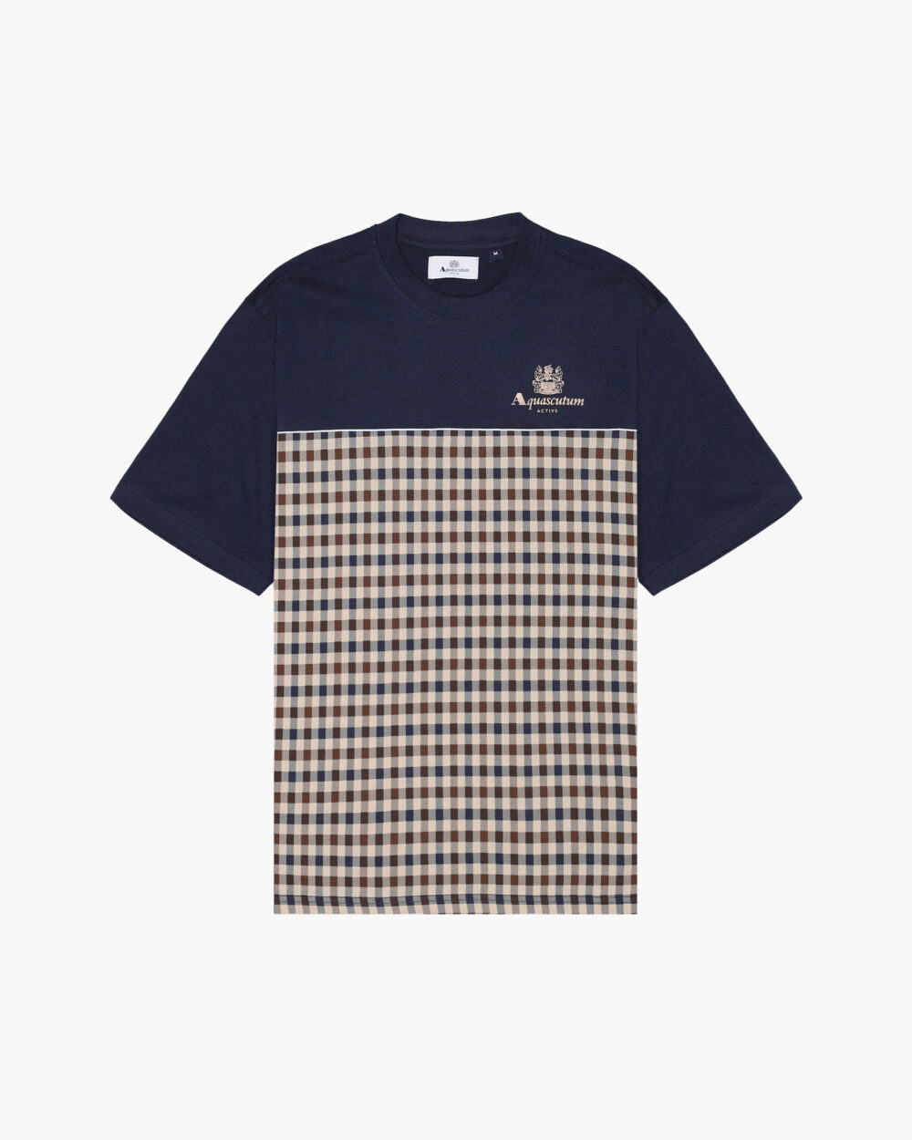 T-shirt Aquascutum ACTIVE CLUB CHECK LOGO T-SHIRT Blu - Foto 1