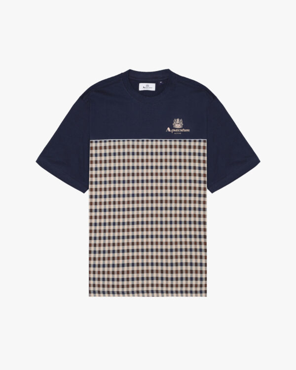 T-shirt Aquascutum ACTIVE CLUB CHECK LOGO T-SHIRT Blu - Foto 1
