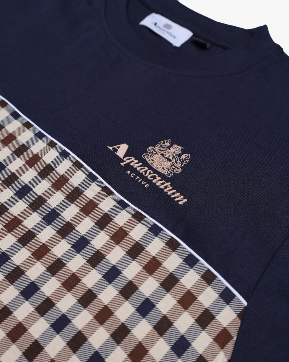 T-shirt Aquascutum ACTIVE CLUB CHECK LOGO T-SHIRT Blu - Foto 3