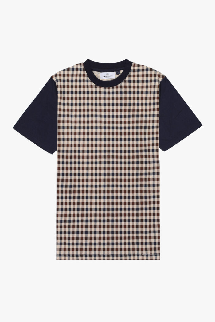 T-shirt Aquascutum ACTIVE SIDE CLUB CHECK T-SHIRT Blu