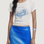 T-shirt Desigual REPRIS TS PLANET Avorio - Foto 1
