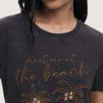 T-shirt Desigual REPRIS TS PALM Nero - Foto 2