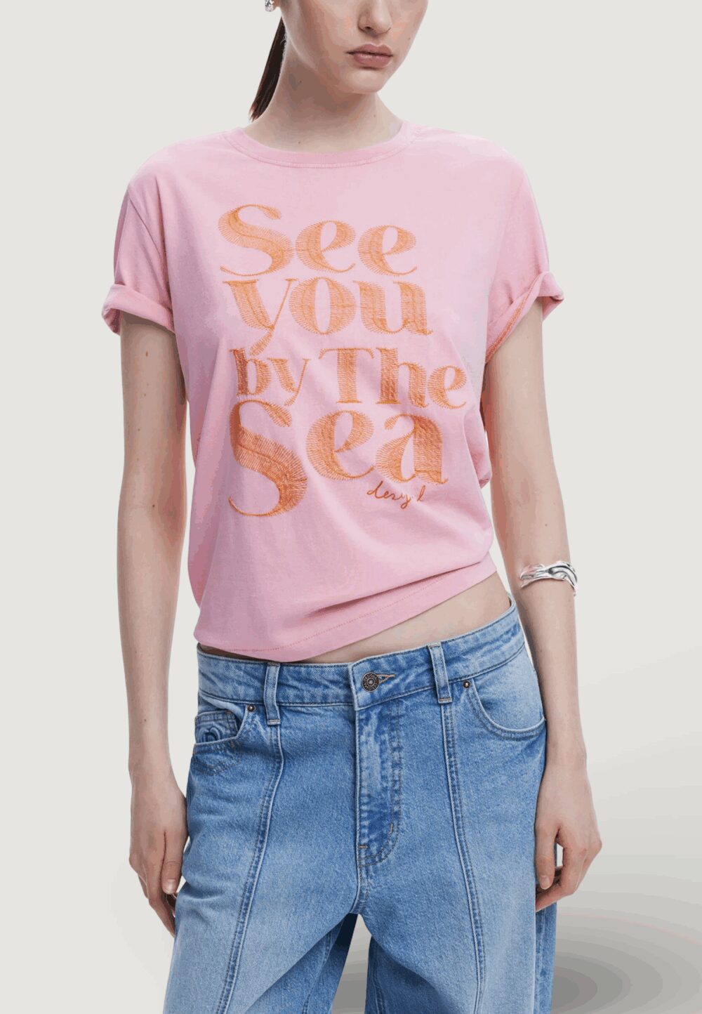 T-shirt Desigual REPRIS TS SEA Rosa - Foto 1