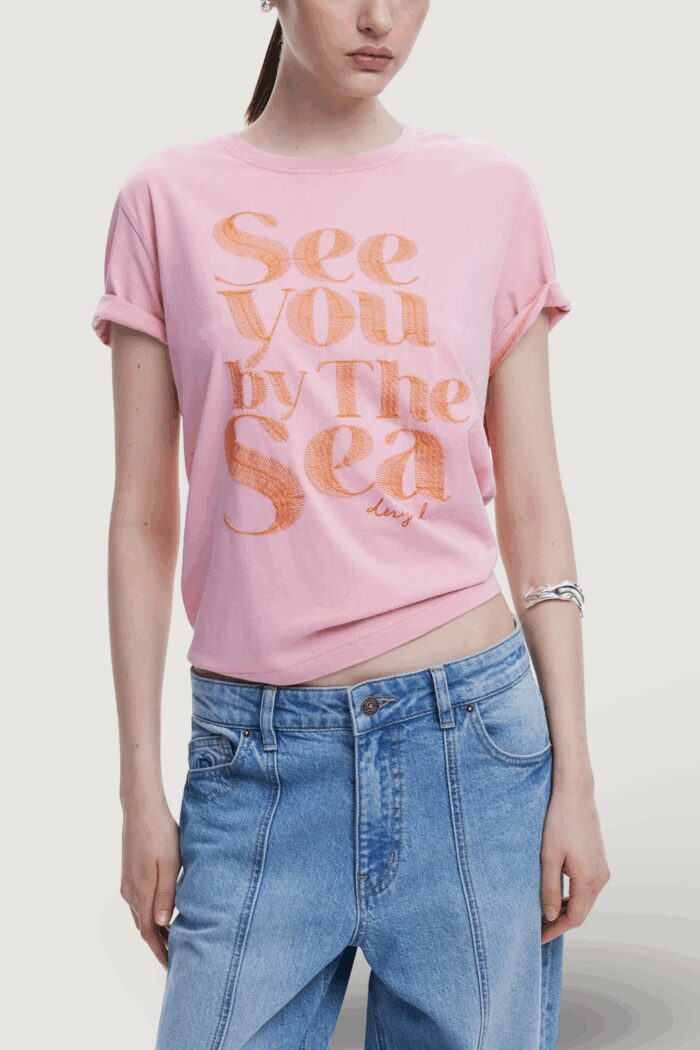 T-shirt Desigual REPRIS TS SEA Rosa – 25WWTKX2