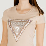 T-shirt Guess SS CN CHEETA LOGO Beige chiaro - Foto 2