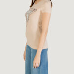 T-shirt Guess SS CN CHEETA LOGO Beige chiaro - Foto 3