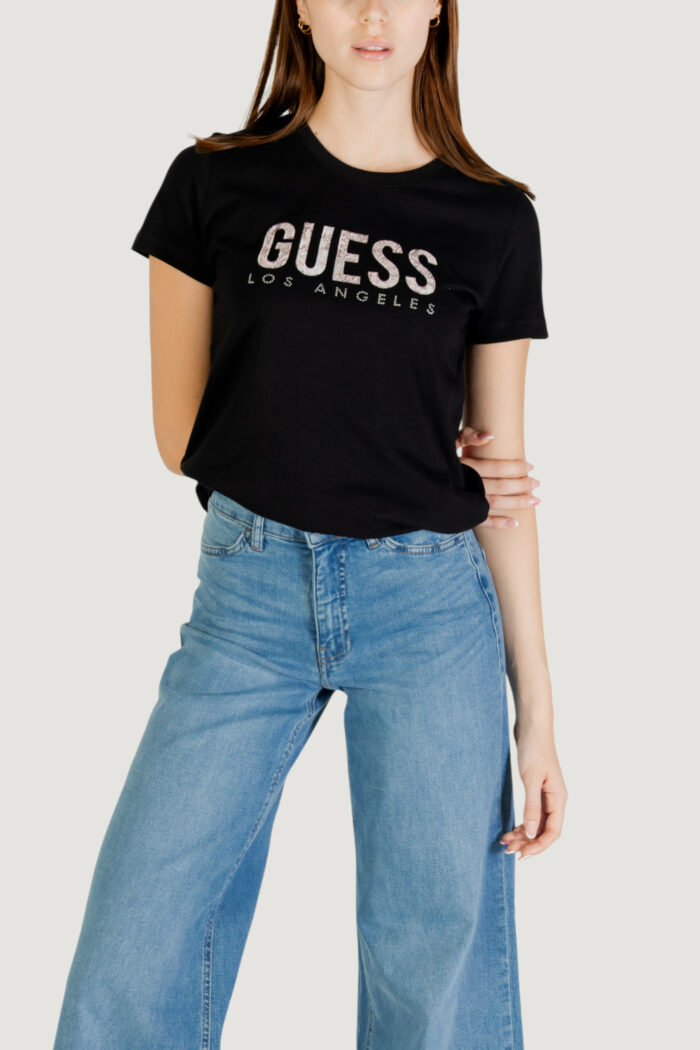 T-shirt Guess SS CN PYTHON LOGO TEE Nero – W5RI19 I3Z14