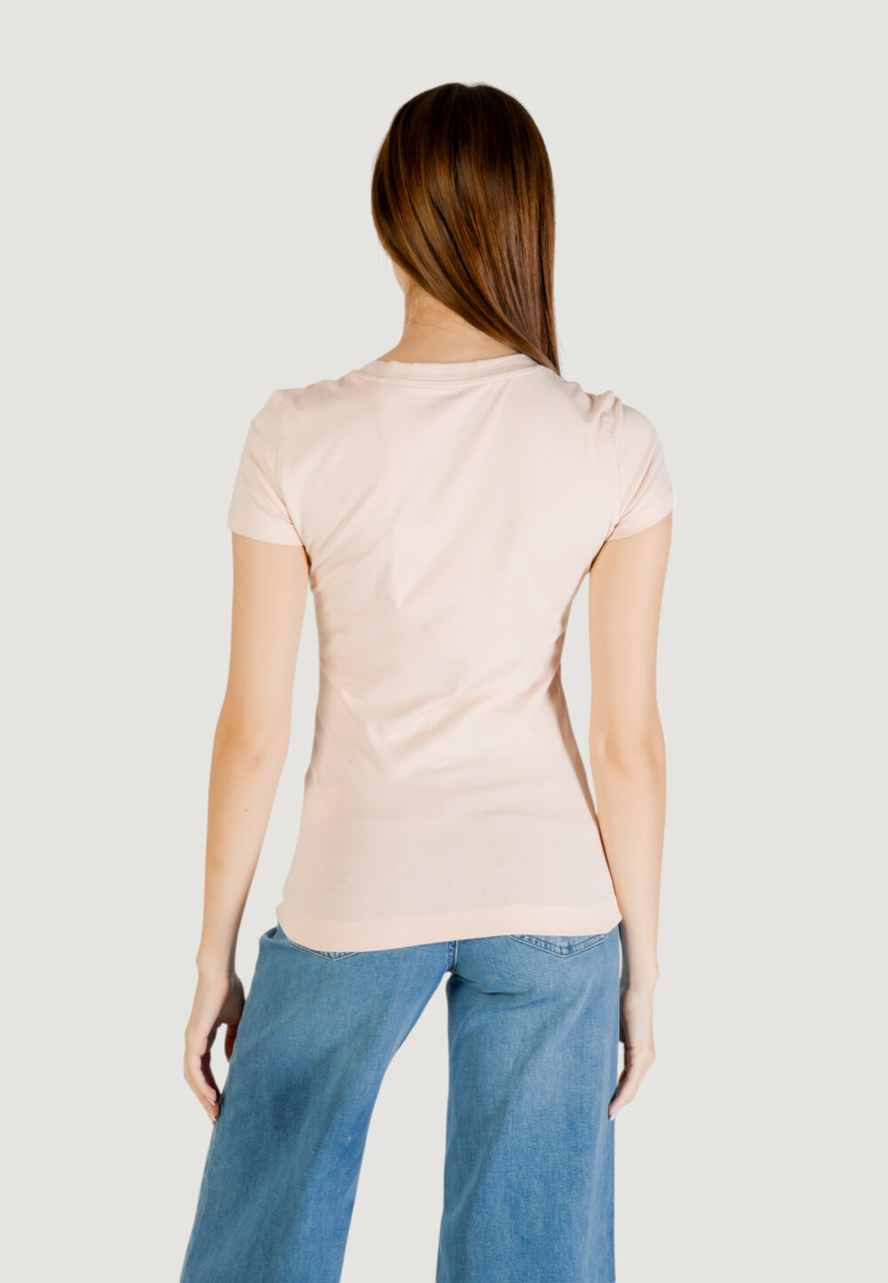 T-shirt Guess SS CN SHINY TRIANGLE Rosa - Foto 5