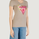 T-shirt Guess SS CN TRIANGLE BEADS Verde Oliva - Foto 2