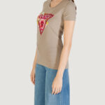 T-shirt Guess SS CN TRIANGLE BEADS Verde Oliva - Foto 3