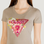 T-shirt Guess SS CN TRIANGLE BEADS Verde Oliva - Foto 4