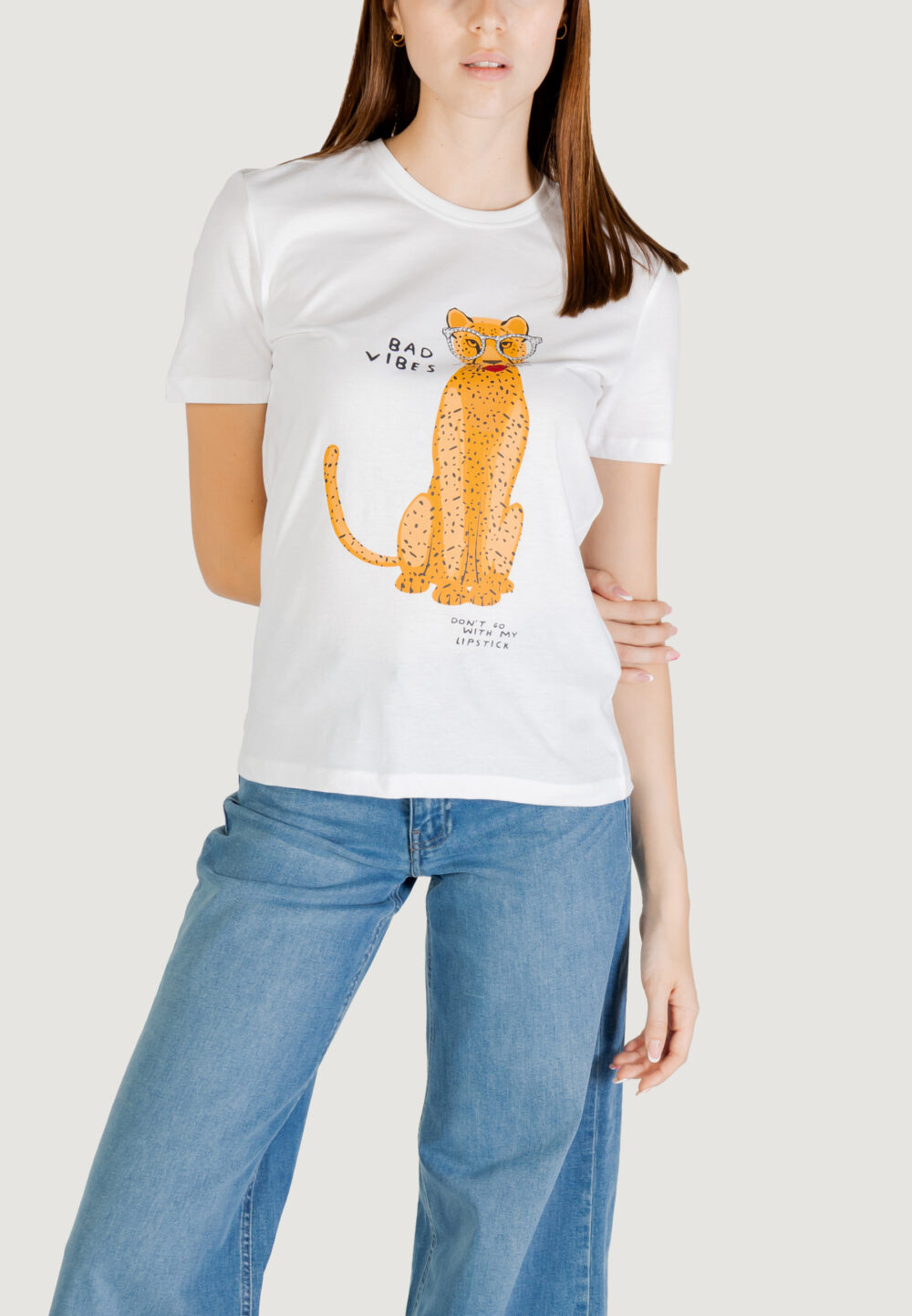 T-shirt Only ONLBARIA REG S/S TOP BOX JRS Bianco - Foto 1