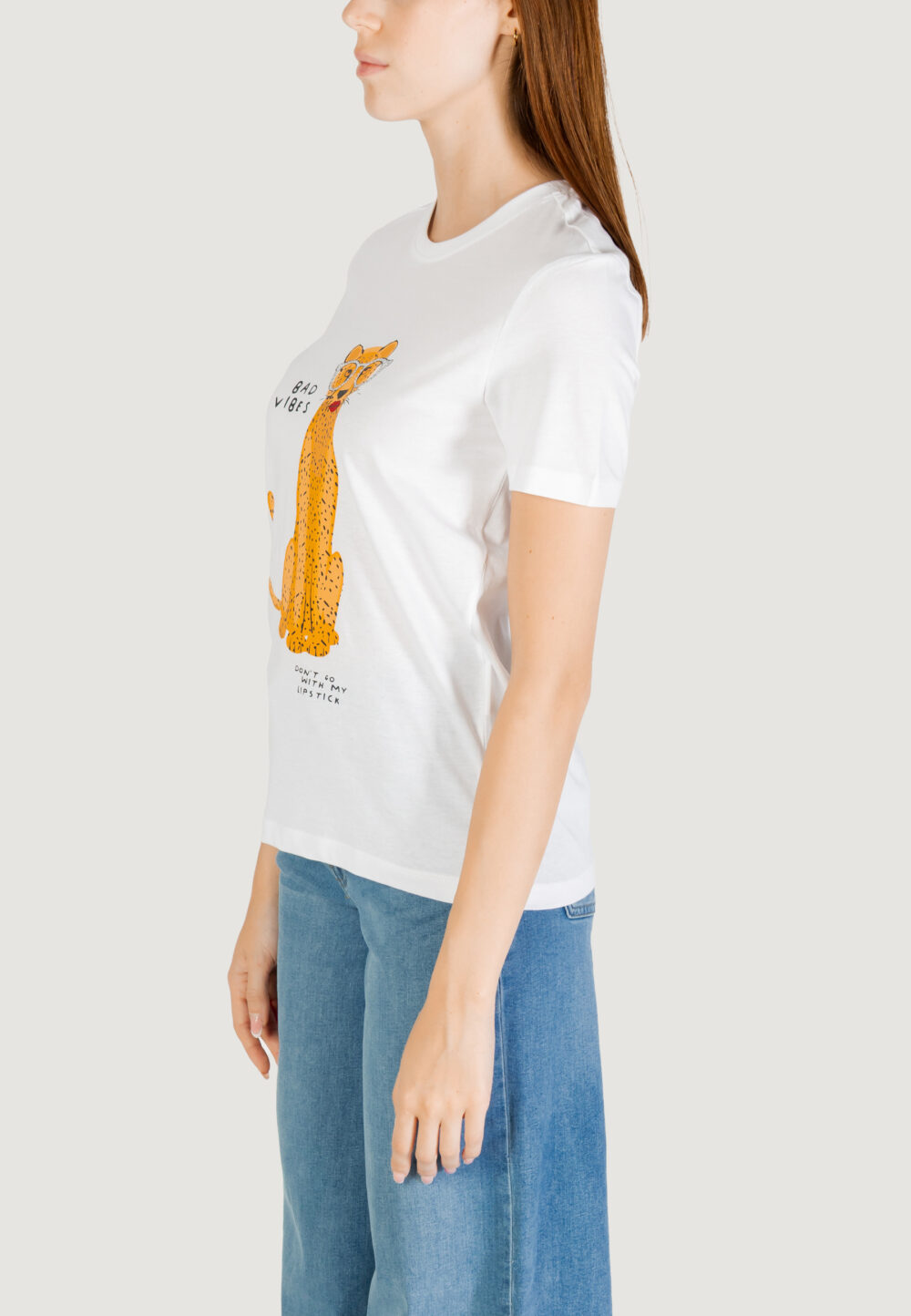 T-shirt Only ONLBARIA REG S/S TOP BOX JRS Bianco - Foto 2