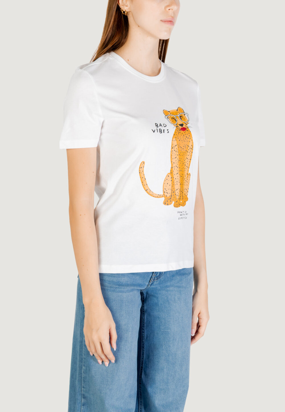 T-shirt Only ONLBARIA REG S/S TOP BOX JRS Bianco - Foto 3