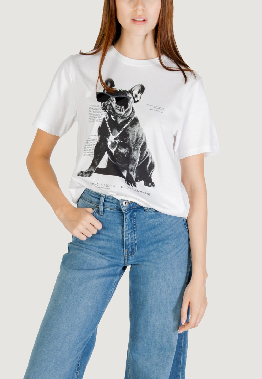T-shirt Only Onldonna Life S/S Cool Top Box Jrs Bianco - Foto 1