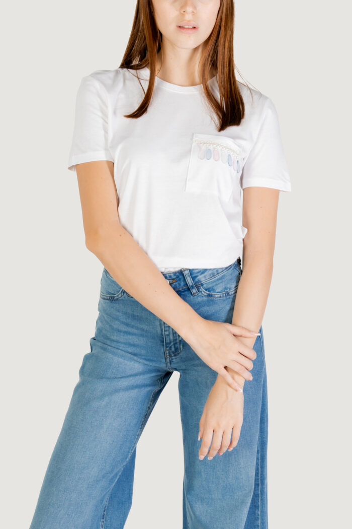 T-shirt Only ONLELIS S/S DETAIL POCKET TEE CS JRS Bianco – 15362432