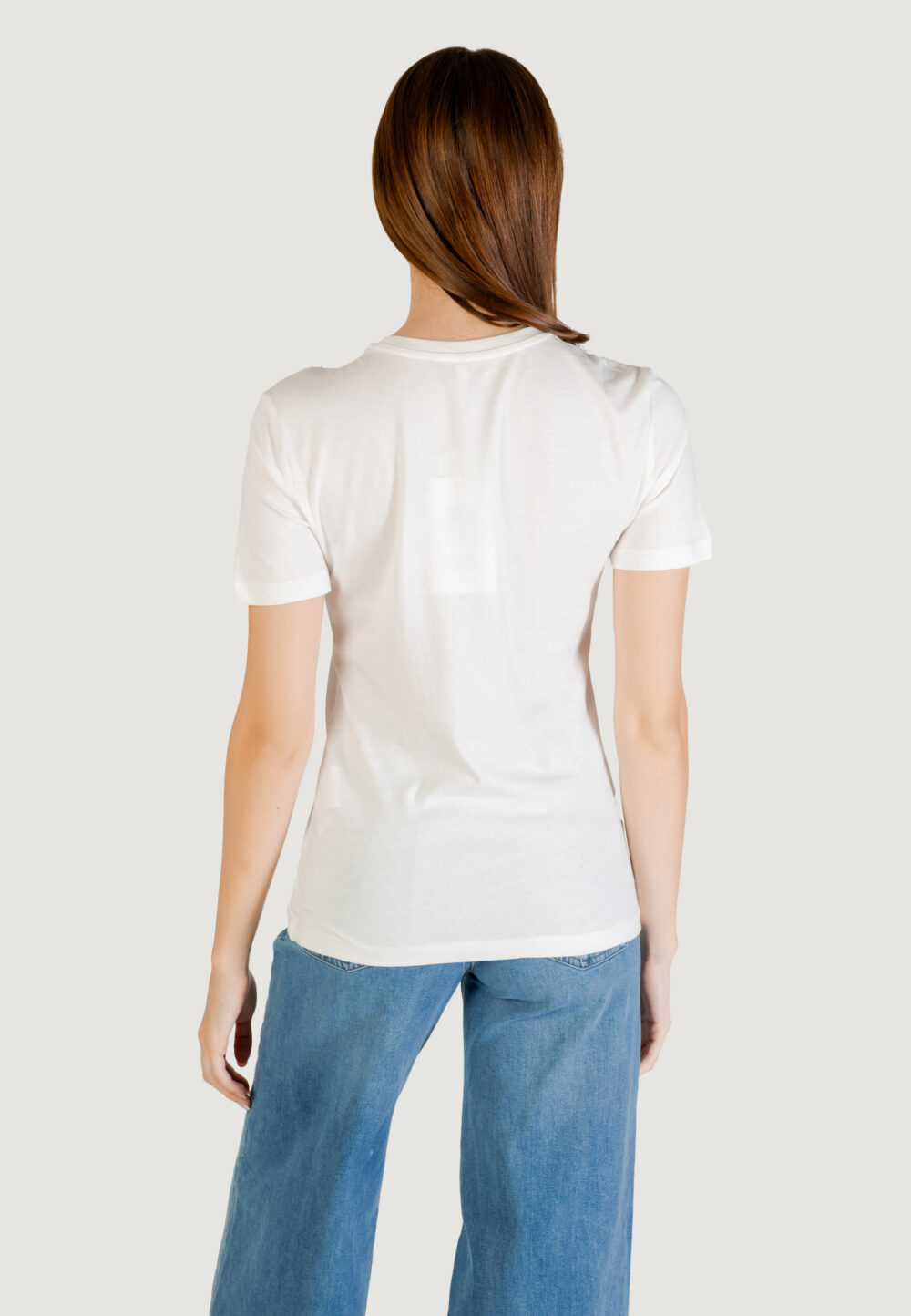 T-shirt Only ONLFLORAS S/S DETAIL TEE CS JRS Bianco - Foto 4