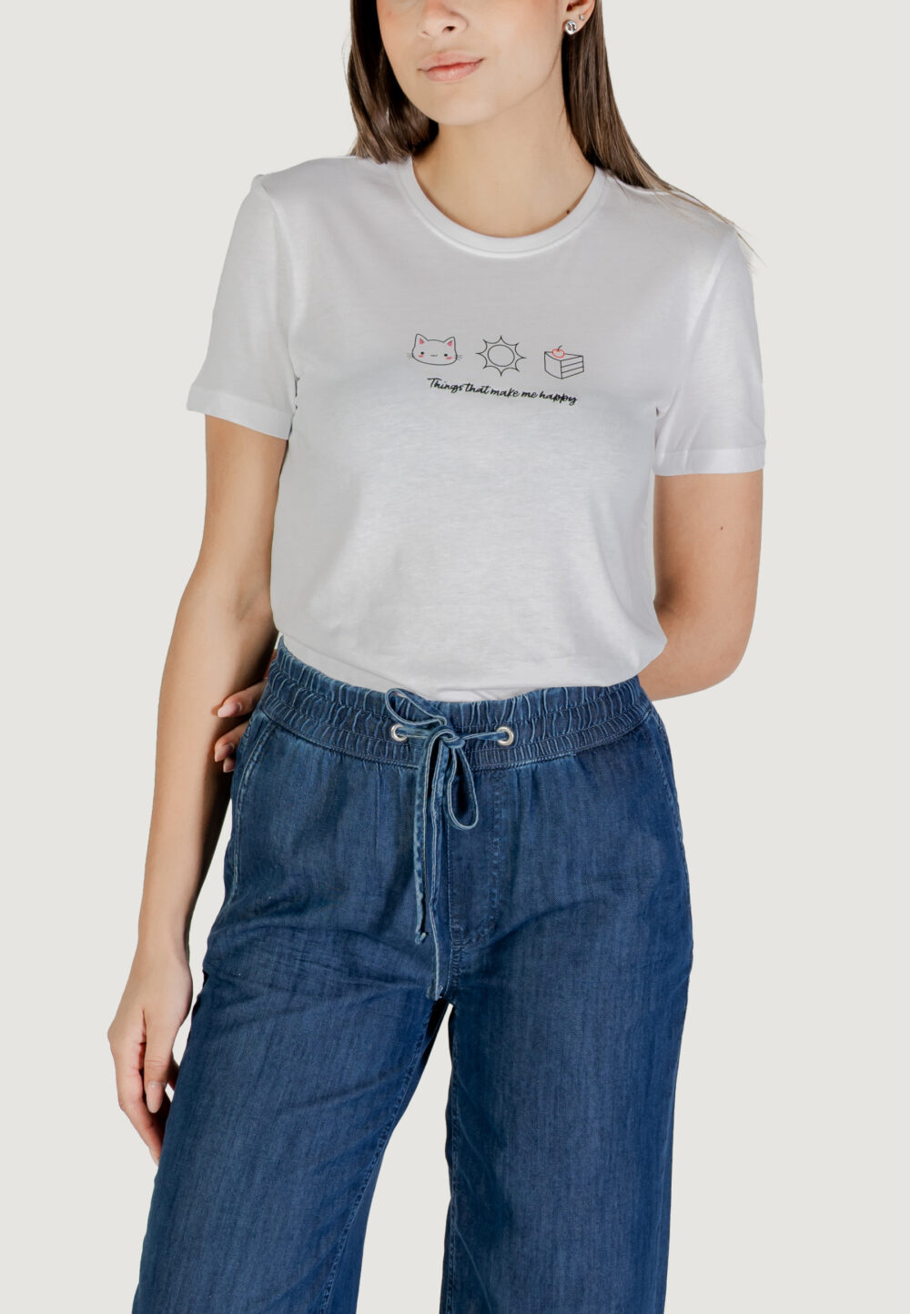 T-shirt Only Onlhenny Life Reg S/S Top Box Jrs Bianco ice - Foto 1