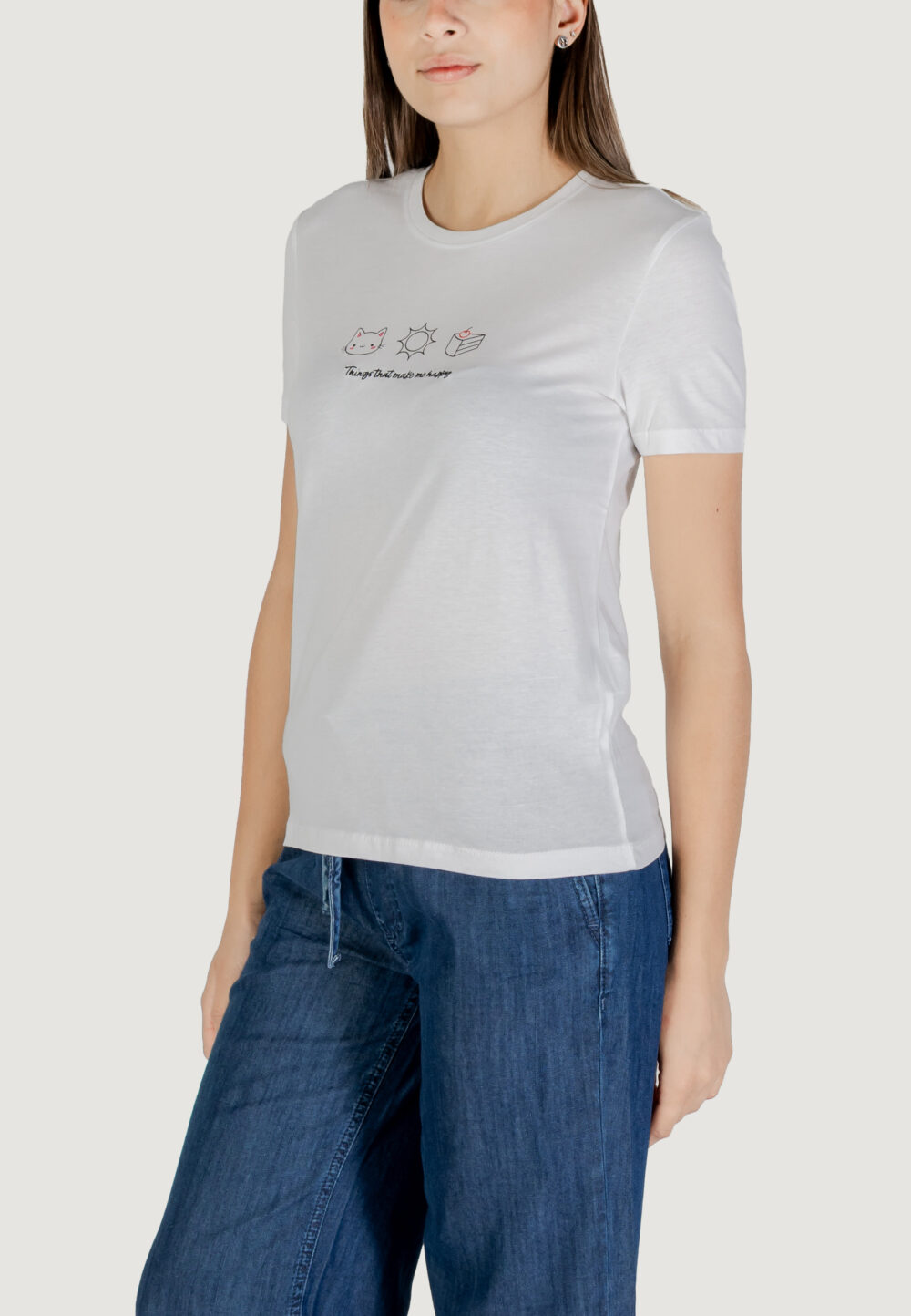 T-shirt Only Onlhenny Life Reg S/S Top Box Jrs Bianco ice - Foto 2