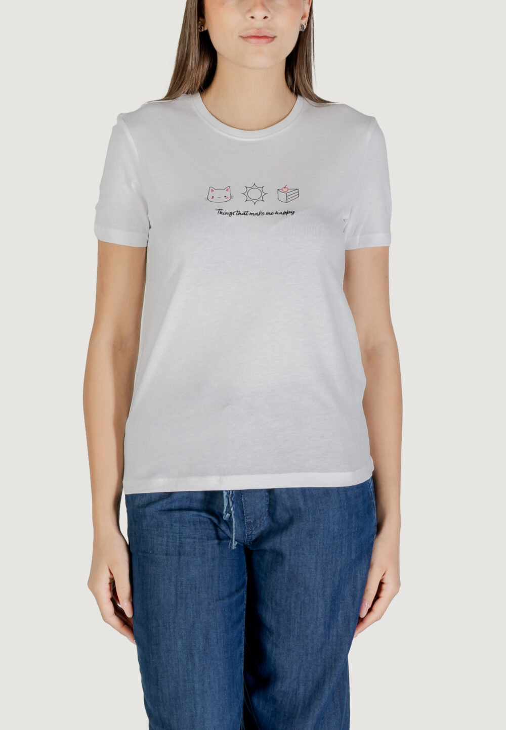 T-shirt Only Onlhenny Life Reg S/S Top Box Jrs Bianco ice - Foto 5