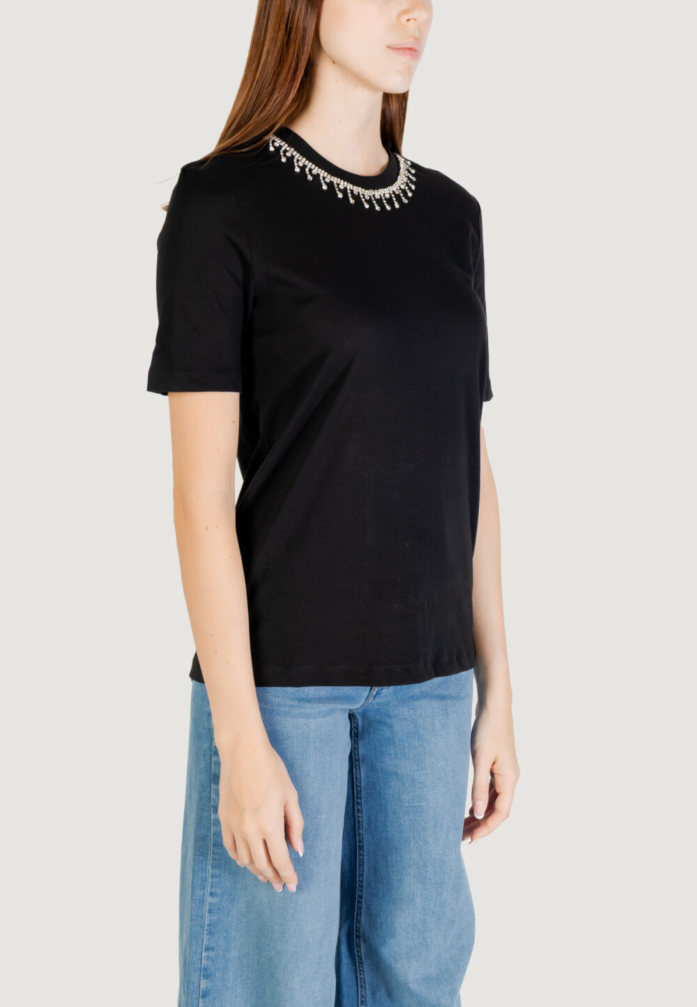 T-shirt Only Onlcheri Life S/S O-Neck Chain Top Jrs Nero - Foto 3