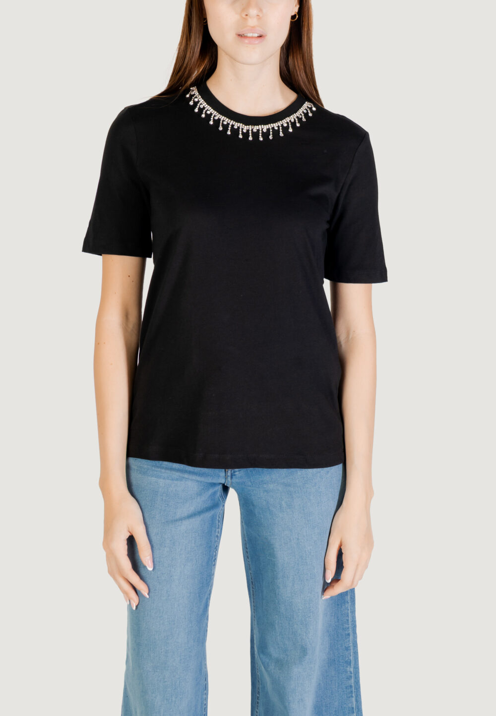 T-shirt Only Onlcheri Life S/S O-Neck Chain Top Jrs Nero - Foto 5