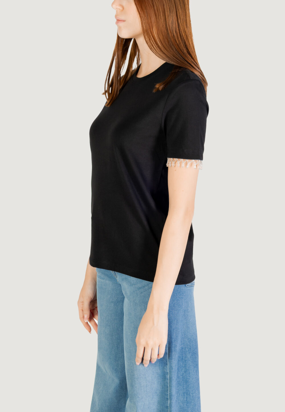 T-shirt Only ONLFILIA S/S DETAIL TEE CS JRS Nero - Foto 2