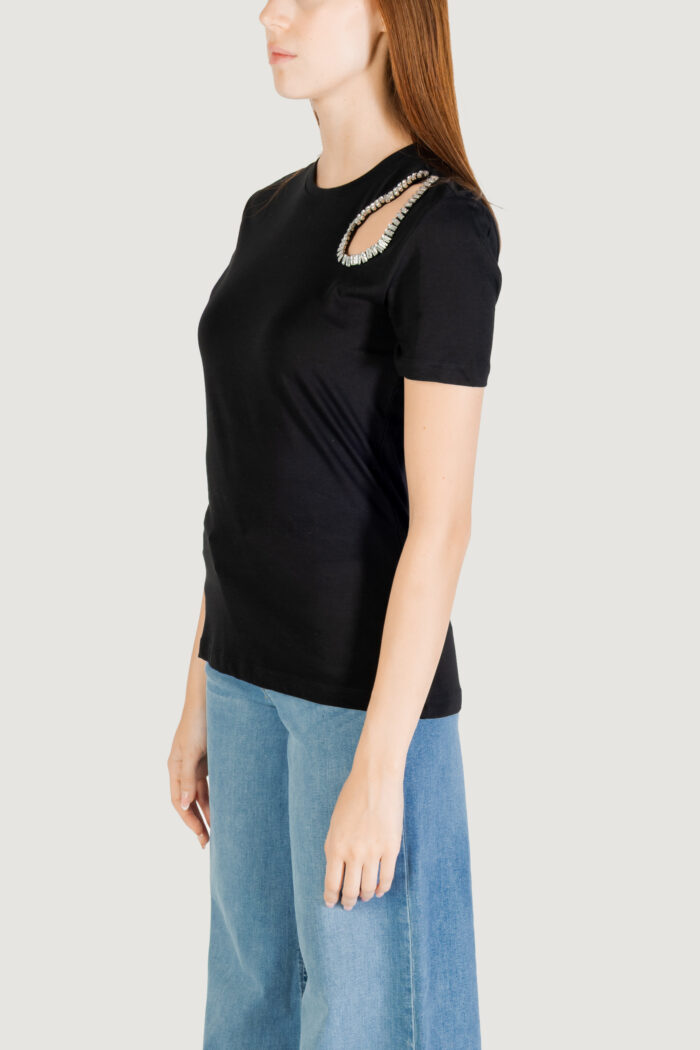 T-shirt Only ONLFLORAS S/S DETAIL TEE CS JRS Nero – 15362431