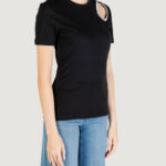 T-shirt Only ONLFLORAS S/S DETAIL TEE CS JRS Nero - Foto 3