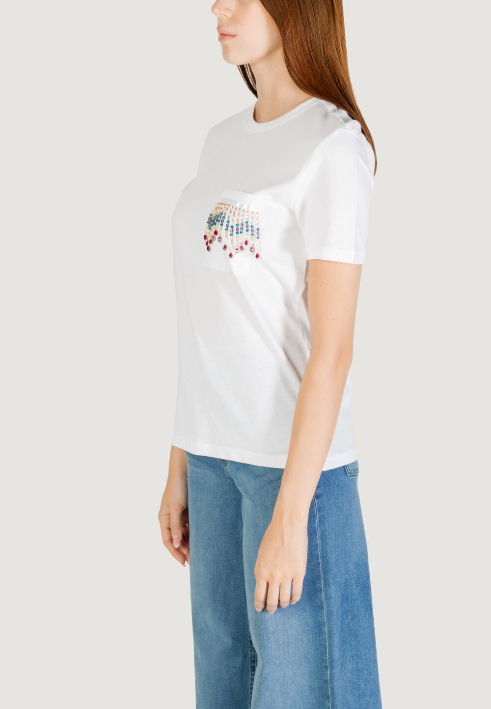 T-shirt Only ONLELIS S/S DETAIL POCKET TEE CS JRS Panna - Foto 2