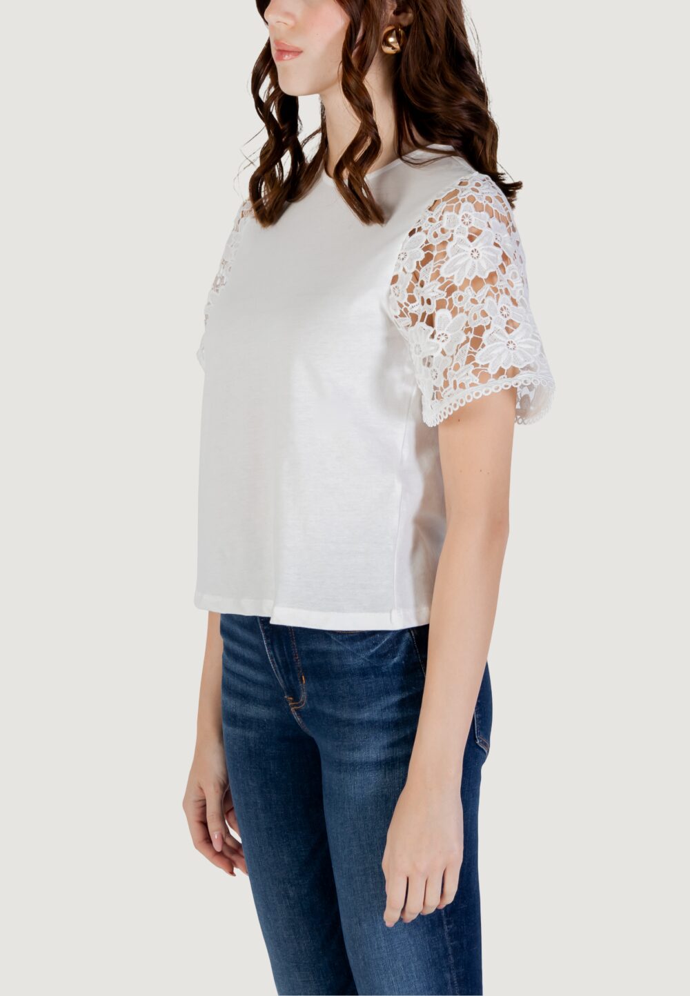 T-shirt Vero Moda Vmpanna 2/4 Top Jrs Bianco - Foto 2