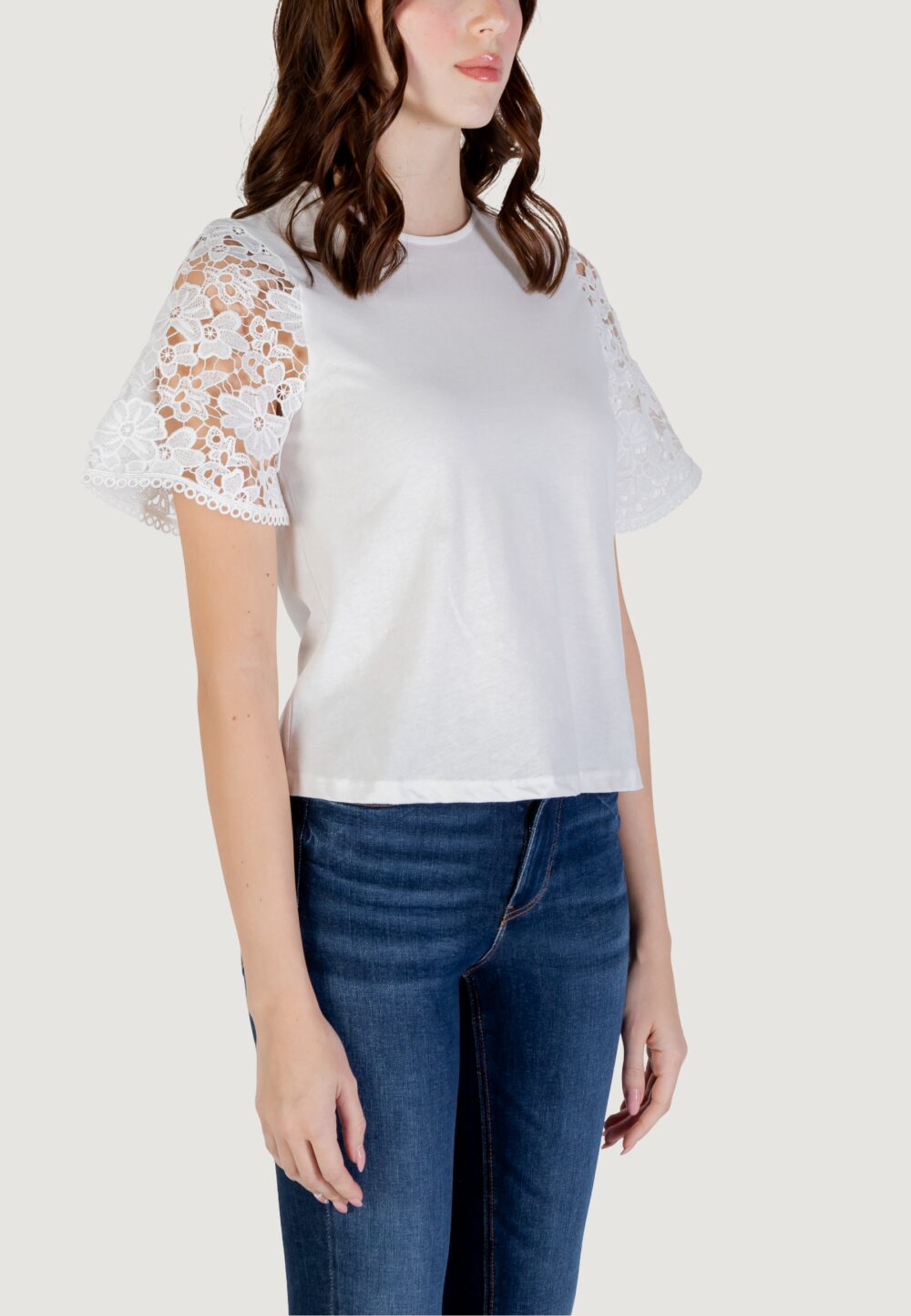 T-shirt Vero Moda Vmpanna 2/4 Top Jrs Bianco - Foto 3