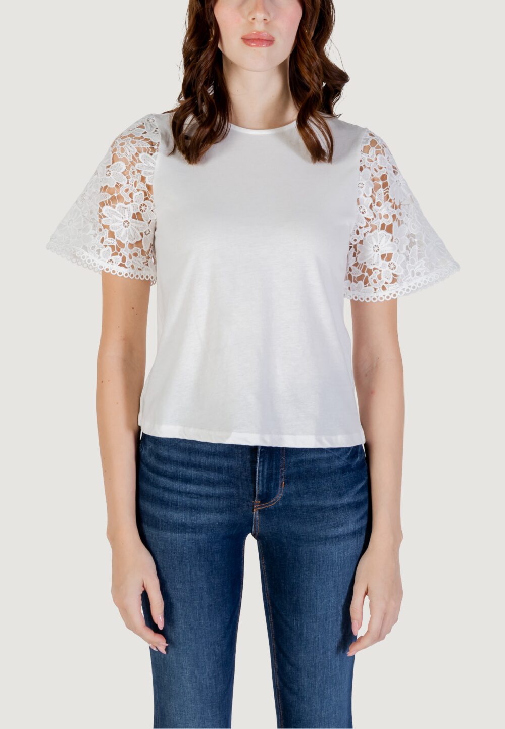 T-shirt Vero Moda Vmpanna 2/4 Top Jrs Bianco - Foto 5