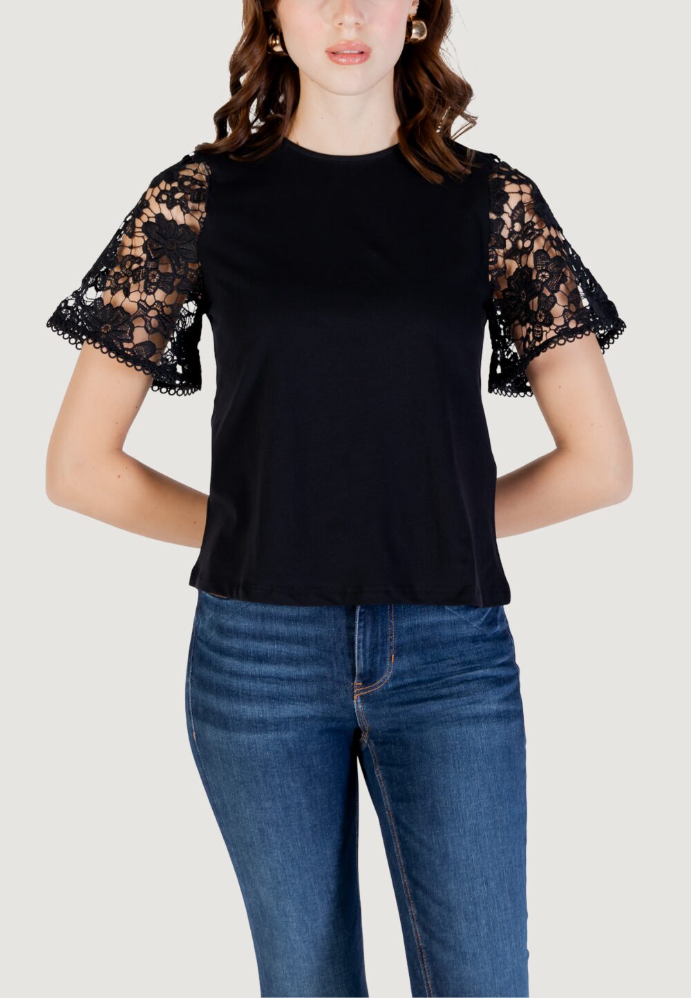 T-shirt Vero Moda Vmpanna 2/4 Top Jrs Nero - Foto 1