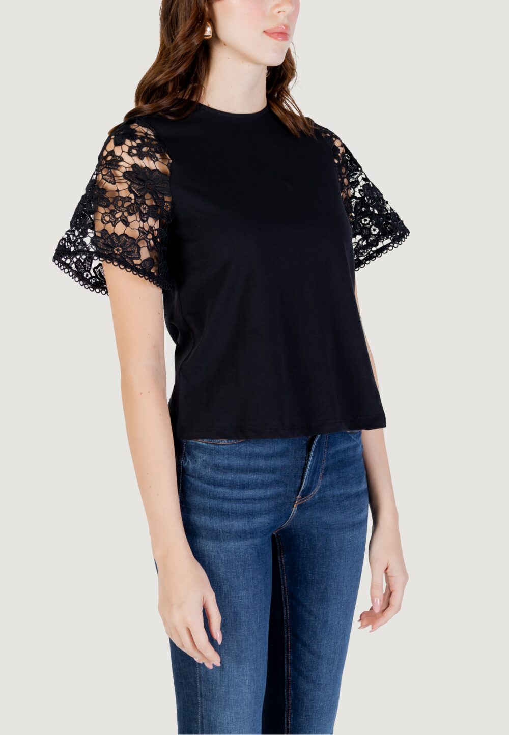 T-shirt Vero Moda Vmpanna 2/4 Top Jrs Nero - Foto 3