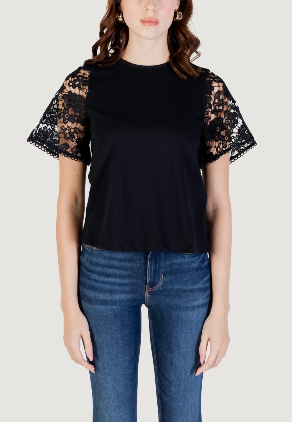 T-shirt Vero Moda Vmpanna 2/4 Top Jrs Nero - Foto 5