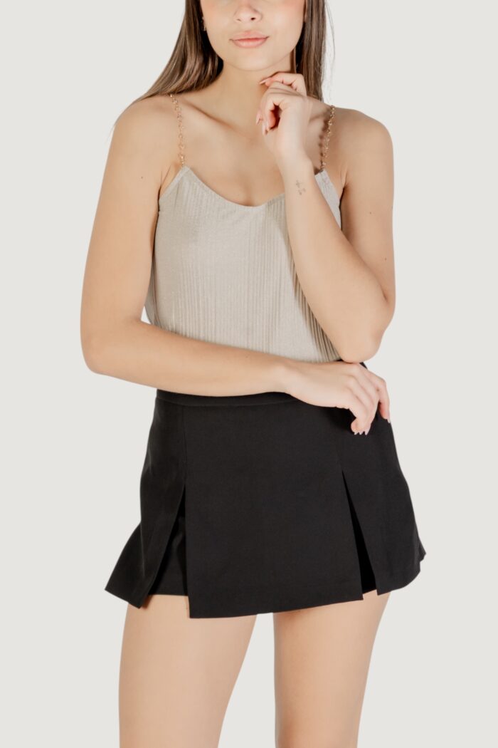 Top Only Onlgail S/L Glitter Top Jrs Beige chiaro