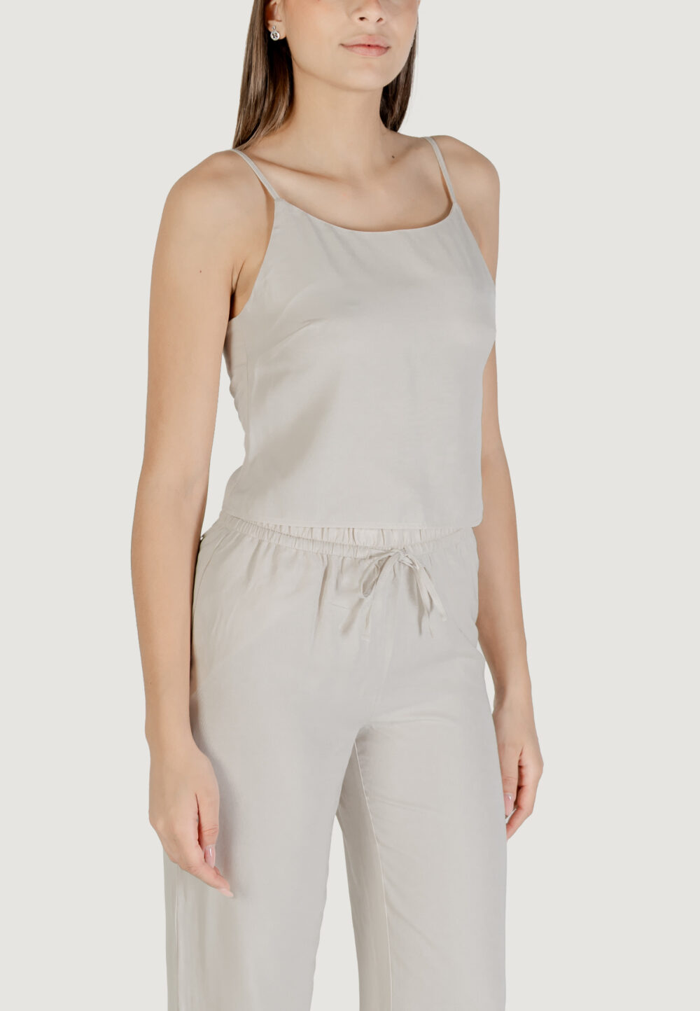 Top Only Onlthalia Life Strap String Singlet Wvn Beige chiaro - Foto 4