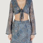 Top Only Onlasta Life L/S Tie Top Wvn Indigo - Foto 1