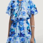 Vestito corto Desigual REPRIS VEST LANDI Azzurro - Foto 4