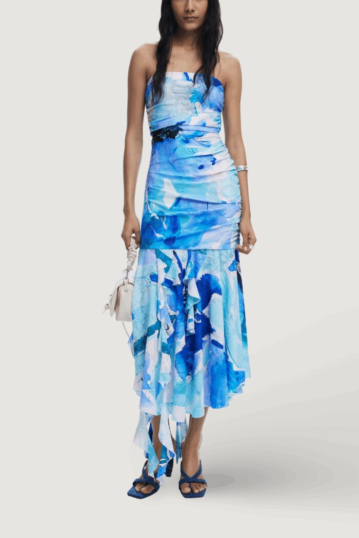 Vestito lungo Desigual REPRIS VEST DAHLIA Azzurro – 25WWVKX7