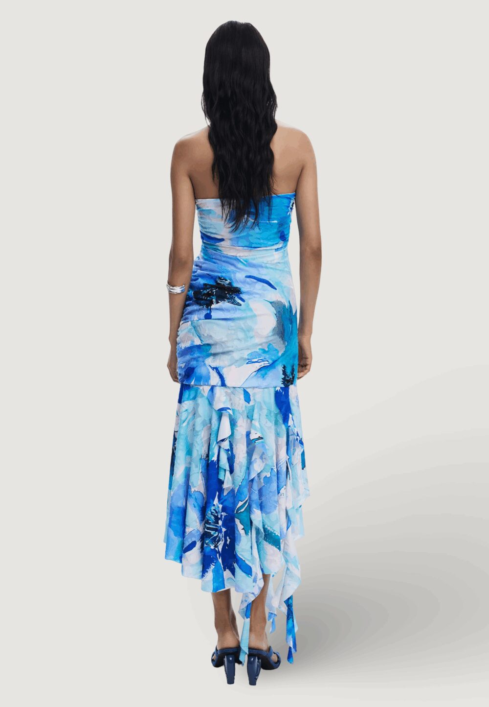 Vestito lungo Desigual REPRIS VEST DAHLIA Azzurro - Foto 4
