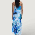 Vestito lungo Desigual REPRIS VEST DAHLIA Azzurro - Foto 4