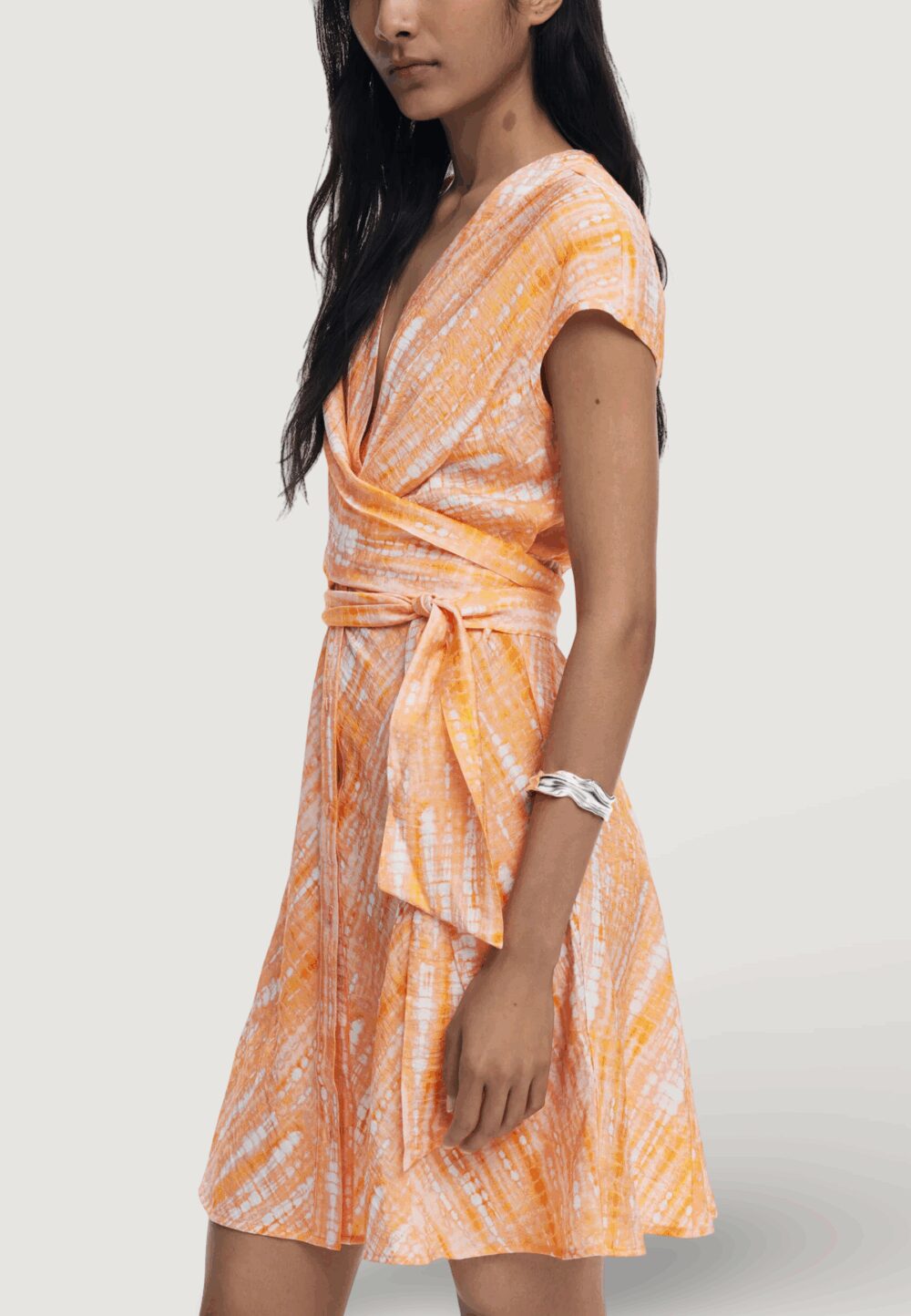 Vestito midi Desigual VEST TYEDYE NARANJA Arancione - Foto 3